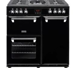 STOVES  Ellingwood 90DFT Dual Fuel Range Cooker - Black & Chrome